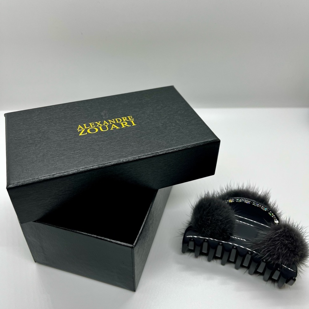 Alexandre Zouari Crazy Crab Hair Clip with Crystals and Fur! Hair Claw